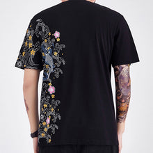 Load image into Gallery viewer, Floral Koi Carp Embroidered Summer T-shirt
