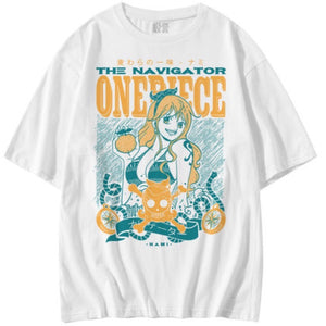 One Piece Hand-drawn Character Image T-Shirt