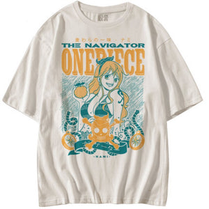 One Piece Hand-drawn Character Image T-Shirt