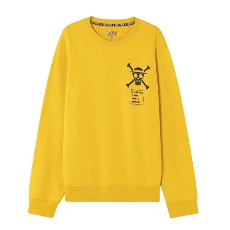 One Piece Back Graphic Yellow Sweatshirt