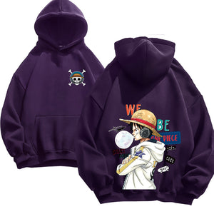 One Piece Cool Luffy Back Graphic Hoodie