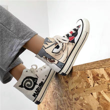 Load image into Gallery viewer, Naruto Hand Drawn Doodle Canvas Shoes

