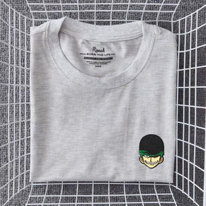 One Piece Embroidery Little Head Portrait T-Shirt