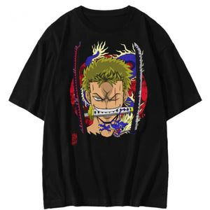 One Piece Zoro with Three Knives Graphic T-Shirt