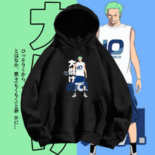 Load image into Gallery viewer, One Piece Zoro with Basketball Graphic Hoodie
