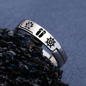 One Piece Three Brothers Silver Ring