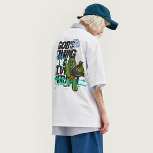 Cactus Guarding Peace Summer T-shirt